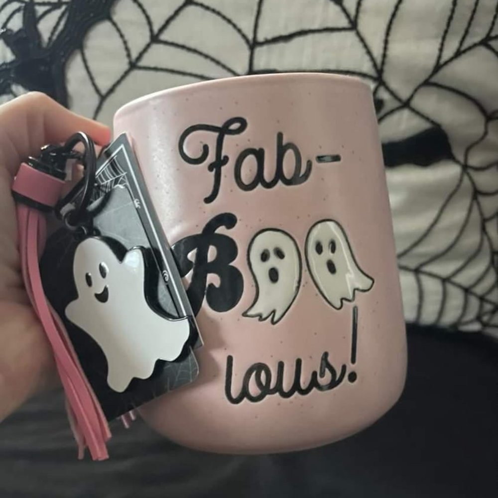 Fab-Boolous Mug fab boo lous ghost mug pink halloween mug , Pinkoween